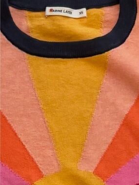 Marine Layer Sunburst Knit Tee - Yellow, Pink, Coral, Navy